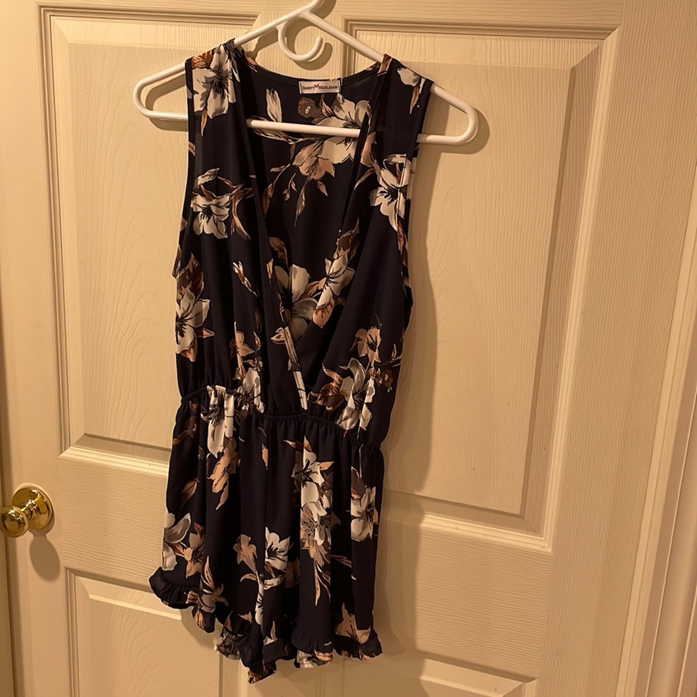 Dainty Houligan navy blue romper.  Size small.